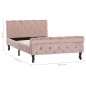vidaXL Estructura de cama de terciopelo rosa 100x200 cm vidaXL Estructura de cama de terciopelo rosa 100x200 cm