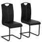 vidaXL Sillas de comedor voladizas 2 unidades cuero sintético negro vidaXL Sillas de comedor voladizas 2 unidades cuero sintético negro