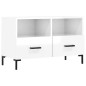 vidaXL Mueble de TV madera contrachapada blanco brillo 80x36x50 cm vidaXL Mueble de TV madera contrachapada blanco brillo 80x36x50 cm
