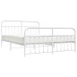 vidaXL Estructura cama metal con cabecero y estribo blanco 180x200 cm vidaXL Estructura cama metal con cabecero y estribo blanco 180x200 cm