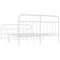 vidaXL Estructura cama metal con cabecero y estribo blanco 180x200 cm vidaXL Estructura cama metal con cabecero y estribo blanco 180x200 cm