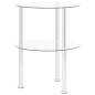 vidaXL Mesa auxiliar 2 niveles vidrio templado transparente 38 cm