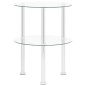 vidaXL Mesa auxiliar 2 niveles vidrio templado transparente 38 cm