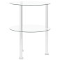 vidaXL Mesa auxiliar 2 niveles vidrio templado transparente 38 cm