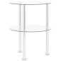 vidaXL Mesa auxiliar 2 niveles vidrio templado transparente 38 cm