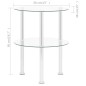vidaXL Mesa auxiliar 2 niveles vidrio templado transparente 38 cm