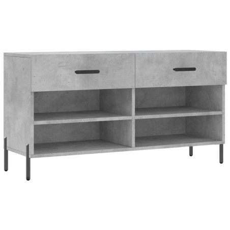 vidaXL Banco zapatero madera de ingeniería gris hormigón 102x35x55 cm