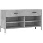 vidaXL Banco zapatero madera de ingeniería gris hormigón 102x35x55 cm
