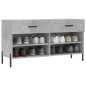 vidaXL Banco zapatero madera de ingeniería gris hormigón 102x35x55 cm