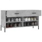 vidaXL Banco zapatero madera de ingeniería gris hormigón 102x35x55 cm