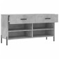 vidaXL Banco zapatero madera de ingeniería gris hormigón 102x35x55 cm