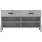 vidaXL Banco zapatero madera de ingeniería gris hormigón 102x35x55 cm