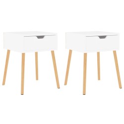 vidaXL Mesitas de noche 2 uds madera contrachapada blanco 40x40x56 cm