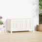 vidaXL Caja de almacenaje jardín madera de pino blanco 115x49x60 cm vidaXL Caja de almacenaje jardín madera de pino blanco 115x49x60 cm