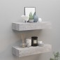 vidaXL Estante de pared con cajón 2 uds MDF gris hormigón 60x23,5x10cm