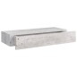 vidaXL Estante de pared con cajón 2 uds MDF gris hormigón 60x23,5x10cm