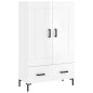 vidaXL Aparador alto madera de ingeniería blanco brillo 69,5x31x115 cm