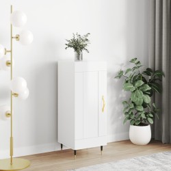 vidaXL Aparador de madera contrachapada blanco brillante 34,5x34x90 cm