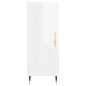 vidaXL Aparador de madera contrachapada blanco brillante 34,5x34x90 cm