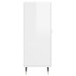 vidaXL Aparador de madera contrachapada blanco brillante 34,5x34x90 cm