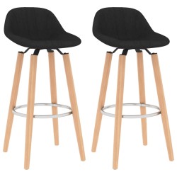 vidaXL Taburetes de cocina 2 unidades tela negro