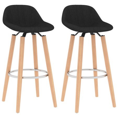 vidaXL Taburetes de cocina 2 unidades tela negro