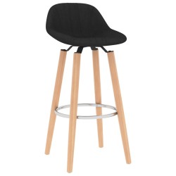 vidaXL Taburetes de cocina 2 unidades tela negro