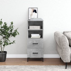 vidaXL Aparador de madera contrachapada gris hormigón 34,5x34x90 cm