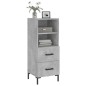 vidaXL Aparador de madera contrachapada gris hormigón 34,5x34x90 cm