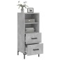 vidaXL Aparador de madera contrachapada gris hormigón 34,5x34x90 cm