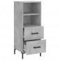 vidaXL Aparador de madera contrachapada gris hormigón 34,5x34x90 cm