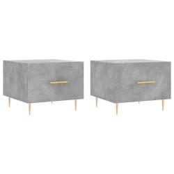 vidaXL Mesa de centro 2 uds madera ingeniería gris hormigón 50x50x40cm