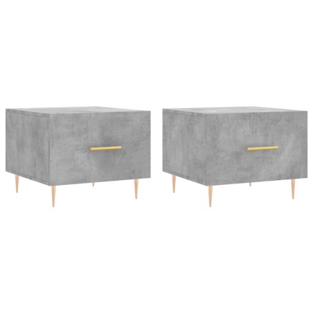 vidaXL Mesa de centro 2 uds madera ingeniería gris hormigón 50x50x40cm