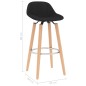 vidaXL Taburetes de cocina 2 unidades tela negro vidaXL Taburetes de cocina 2 unidades tela negro