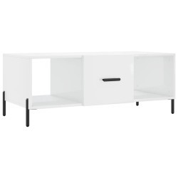 vidaXL Mesa de centro madera contrachapada blanco brillo 102x50x40 cm