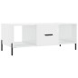 vidaXL Mesa de centro madera contrachapada blanco brillo 102x50x40 cm vidaXL Mesa de centro madera contrachapada blanco brillo 102x50x40 cm