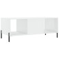 vidaXL Mesa de centro madera contrachapada blanco brillo 102x50x40 cm vidaXL Mesa de centro madera contrachapada blanco brillo 102x50x40 cm