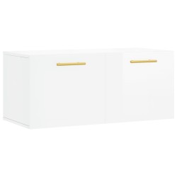 vidaXL Armario de pared madera ingeniería blanco brillo 80x36,5x35 cm