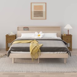 vidaXL Mesitas de noche 2 uds madera de pino marrón miel 40x35x61,5 cm