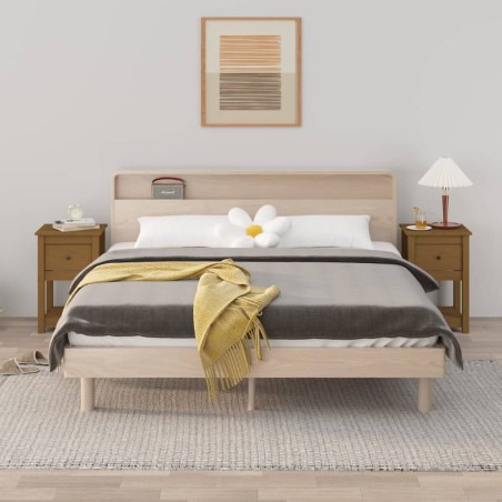vidaXL Mesitas de noche 2 uds madera de pino marrón miel 40x35x61,5 cm