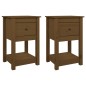 vidaXL Mesitas de noche 2 uds madera de pino marrón miel 40x35x61,5 cm