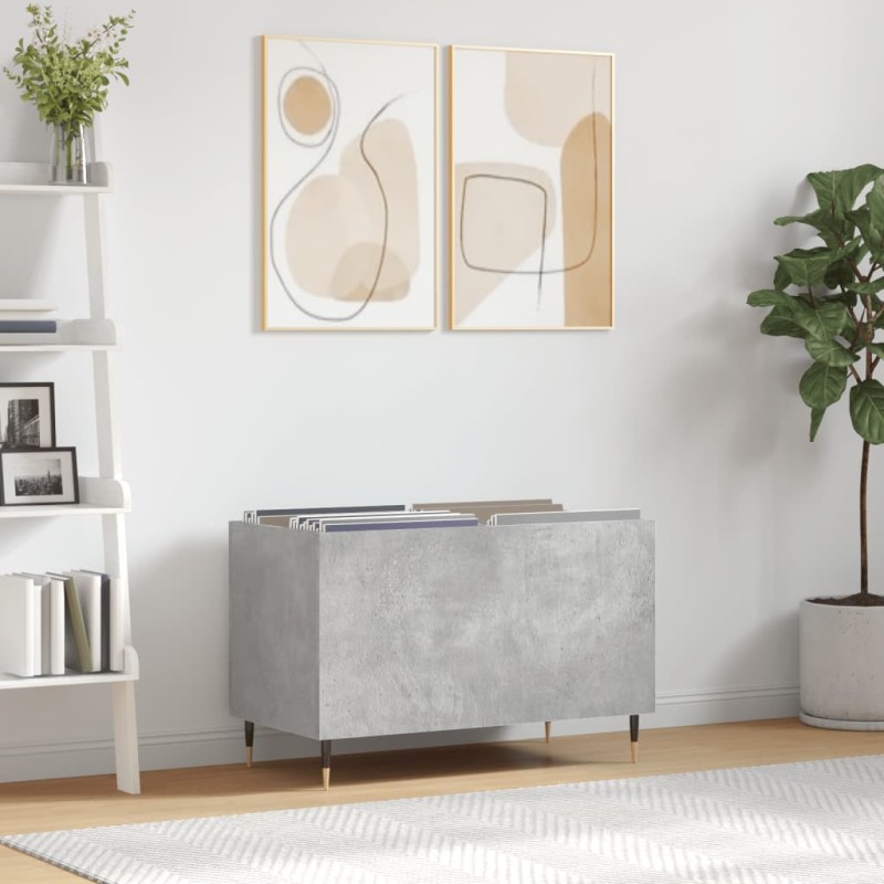 vidaXL Mueble discos madera contrachapada gris hormigón 74,5x38x48 cm vidaXL Mueble discos madera contrachapada gris hormigón 74,5x38x48 cm
