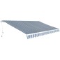 vidaXL Toldo plegable de operación manual 500 cm azul y blanco vidaXL Toldo plegable de operación manual 500 cm azul y blanco