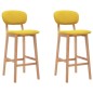 vidaXL Taburetes de cocina 2 unidades tela amarillo mostaza vidaXL Taburetes de cocina 2 unidades tela amarillo mostaza