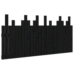 vidaXL Cabecero de cama de pared madera maciza pino negro 166x3x80 cm
