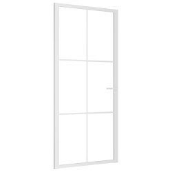 vidaXL Puerta interior vidrio EGS y aluminio blanco 93x201,5 cm