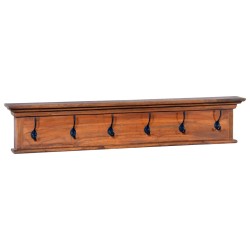 vidaXL Perchero de pared de madera maciza de teca 100x10x20 cm