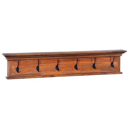 vidaXL Perchero de pared de madera maciza de teca 100x10x20 cm
