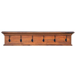 vidaXL Perchero de pared de madera maciza de teca 100x10x20 cm