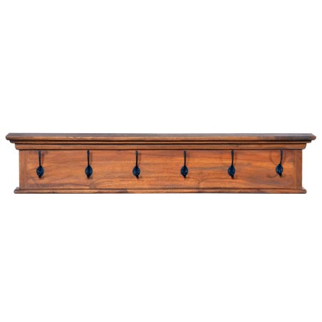vidaXL Perchero de pared de madera maciza de teca 100x10x20 cm